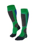 FALKE Men's SK2 Intermediate M KH Wool Warm Thick 1 Pair Skiing Socks, Green (Grassgreen 7014), 9.5-10.5