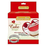 Guardini Coffret cadeau, Cadre à pâtisserie réglable rond Ø 16-28 cm, Acier Inox, Couleur argent