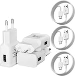 3-Pack Chargeur Type C Charge Rapide Pour Samsung Galaxy S21/S20/S20+/S10/S10+/S10e/S9/S9+/S8/S8 Plus/A13/A14/A15/A20/A25/A35/Note 9/8, Chargeur Telephone Tablette Adaptateur Avec 1.5m Usb C[X262]