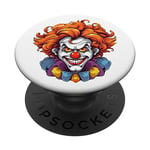 Costume de clown maléfique effrayant effrayant pour Halloween PopSockets PopGrip Adhésif