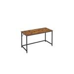 LWD043B01 Tunt kontorsskrivbord 140 x 60 x 75,7 cm Study Home Office Office Enkel montering Stål Industriell design Vintage Brun