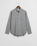 GANT - Mikrorutet flanellskjorte i regular fit til herre light grey melange