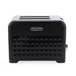 Salter EK6104BLK 2 Slice Toaster – Wide Toasting Slots for Crumpets Bagels, High Lift, 7 Browning Levels, Defrost/Reheat Functions, Removable Crumb Tray, Self-Centring, Diamond Design, 930 W, Black