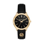 Michael Kors Slim Runway anolgue avec Acier Inoxydable Noir pour Femmes Montres MK3221