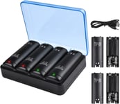 Chargeur Pour Manette De Wii Avec 4 Batteries Rechargeables,Chargeur De Wiimote Pour Wii Support De Charger De Wii Station De Charge De Wii Avec 4 * 2800mah Piles Pour Télécommande De Wii