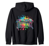 Marimbist Musician Vibraphonist Watercolor Splash Marimba Zip Hoodie