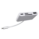 4 en 1 interface Apple pour adaptateur de lecteur de carte USB camera fente de memoire micro SD pour iPhone iPad blanc