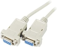 EXC DB9 female/ female null modem cord | Extension cable | 3m | Grey