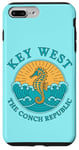 Coque pour iPhone 7 Plus/8 Plus Motif d'hippocampe de la République de Key West Conch