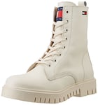 Tommy Jeans Femme Lace UP WMNS Boot EN0EN01992 Bottes Basses, Blanc (Ivory), 42 EU