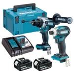 Makita 18V DHP486Z Combi Drill & DTD172Z Impact Driver 2 x 5.0Ah Battery Charger