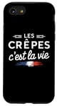 Coque pour iPhone SE (2020) / 7 / 8 humour Les Crêpes, c'est la Vie homme femmes