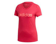 adidas Women's Essential Linear Slim T-Shirt, Womens, T-Shirt, GD2930, POWPNK/SIGPNK, XXL