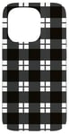 iPhone 15 Pro Black White Checkered Plaid Flannel Gingham Pattern Checker Case