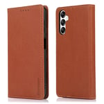 binandteam Coque pour Samsung Galaxy A14 4G, Coque Samsung A14 4G,Etui Protection Housse Premium en Cuir PU Magnétique Pochette Flip Case Book Compatible pour Samsung Galaxy A14 4G - Marron