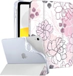 Coque Pour Ipad 10ème Génération Coque 2022,10.9 Pouces,Coque Protection Rose Antichoc Avec Angles Ajustables,Réveil/Sommeil Automatique Coque Ipad 10,Dahlia Rose.[I805]