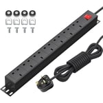 Extension Lead Surge Protection 7 Way Power Strip with Switch, Multi Plug Socket