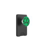 Motifs géométriques Aqua-Green Black Cut Out PopSockets PopWallet pour MagSafe