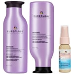 Pureology Hydrate Shampoo 266ml, Conditioner 266ml and Color Fanatic Spray Travel Size 30ml For Dry Hair Bundle