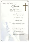 Communion Card For Son On Your Holy Communion. Beautiful Card.