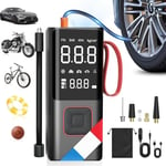 Gonfleur Pneus Voiture, Compresseur à Air portatif 6000mAh - Garantie à vie - Pompe a Velo Electrique, Mini gonfleur electrique, Compresseur à air avec Affichage LED pour Pneus de Moto, Voiture, Velo