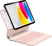 Clavier iPad 10 EME Generation,avec Multi-Touch Trackpad, Rechargeable, Rétroéclairage 7 Couleurs, Clavier Bluetooth pour iPad 10eme Génération 2022 10,9 Pouces, AZERTY, Rose