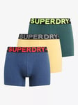 Superdry Organic Cotton Boxers, Pack of 3, Indigo/Green/Navy