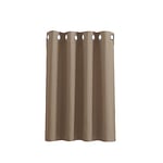 PONY DANCE Rideau de Fenêtre - Rideaux Court Opaque Occultant à Oeillets Panneau Isolation Thermique et Lumiere pour Cuisine Maison, Largeur 132 x Hauteur 90 cm, 1 PC, Cappuccino