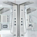 Thermostatic Shower Panel Column Tower Rain Waterfall Massage Body Jet Mixer Set