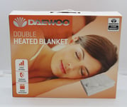 Daewoo Double Electric Heated Blanket 85W 3 Settings 135cm x 120cm Winter