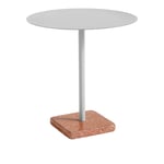 HAY - Terrazzo Table Round - Sky Grey - Red Terrazzo - Ø70 cm - Matbord - Daniel Enoksson - Grå - Metall/Sten