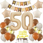 Ballon 50 ans anniversaire Nude, Crème 50 ans Ballons Decoration, 50 ans anniversaire Femme Homme, Decoration anniversaire 50 ans Beige Or, Ballon 50 Déco anniversaire, Beige Or 50 ans Déco fête