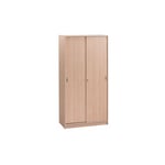 Armoire haute chêne clair h 180 x l 90 cm portes coulissantes Essens - Maxiburo