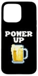 Coque pour iPhone 15 Pro Max Mug à bière pixelisé Power Up