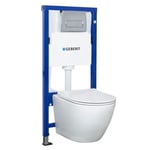 GEBERIT Pack WC suspendu complet DELOS blanc  Blanc