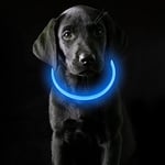 Coolzon Collier Lumineux pour Chien USB Rechargeable, Collier Chien Lumineux imperméable avec 3 Modes de lumière, réglable Collier LED pour Chiens Chats de Petite Taille Moyenne, Bleu