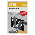 HG Duo Unblocker, Powerful Drain Cleaner & Drain Unblocker, Kitchen Sink Unblocker & Bathroom Sink Unblocker, Pipe Cleaner, Plug Hole Liquid & Hair Unblocker - 2x 250ml