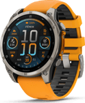 Garmin Fenix 8 Amoled 47mmSapphire Titanium - Spark Orange/Graphite Silicone Strap, 47 mm