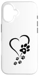 iPhone 16 Dog Paw Heart Baby Dogs - Dog Paw Print Dog Paws Hearts Case