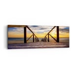 Impression sur Toile 90x30cm Tableaux Plage oc�an sable pont en bois