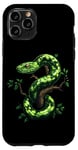 Coque pour iPhone 11 Pro Amoureux Drôles De Python D'arbre Vert, Serpents, Reptiles