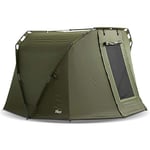 Tente de pêche Lucx® Caracal pour 1 à 2 Personnes, Bivouac, 2 Personnes, Tente de pêche à la Carpe, à dôme, 295 x 290 x 165 cm, Tente de Camping à Colonne d'eau de 10 000 mm