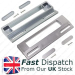 2x Universal Grey Silver 190mm Fridge Freezer Handle Fixing Slots 90mm to 170mm