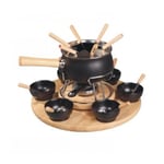 Matt Black Émaillé Pièces ? Fondue Set 25