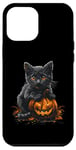 Coque pour iPhone 15 Plus Chat noir Costume d'Halloween Citrouille Pour Femme