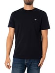 GANT Mens Shield Short Sleeve T-Shirt - Black 005-4XL