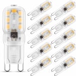 Tigrezy Ampoule LED G9,2W G9 Blanc Chaud 3000K, Ampoule LED, 25W Ampoule Halogène Équivalent, 230V AC 200lm, 360° Larges Faisceaux, Culot G9 Lot de 10