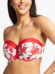 Panache Oasis Moulded Bandeau Bikini Top, Botanical Red