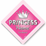 PRINCESS On Board Car Sign, Baby On Board Sign, Customised Baby On Board Sign