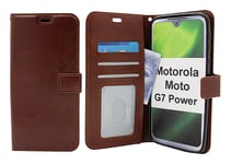 Crazy Horse Wallet Motorola Moto G7 Power (Brun)